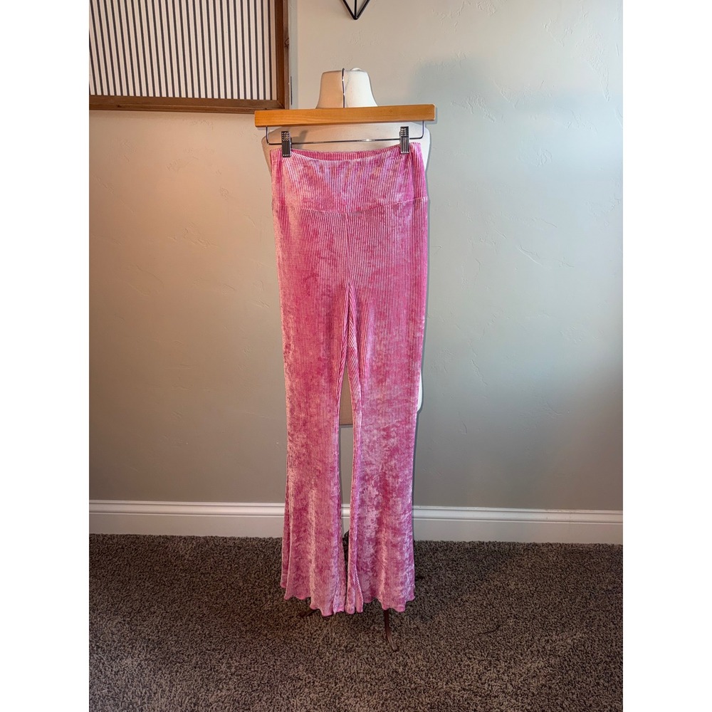 Out From‎ Under Velvet Pleated Flare Pants Pink Size S